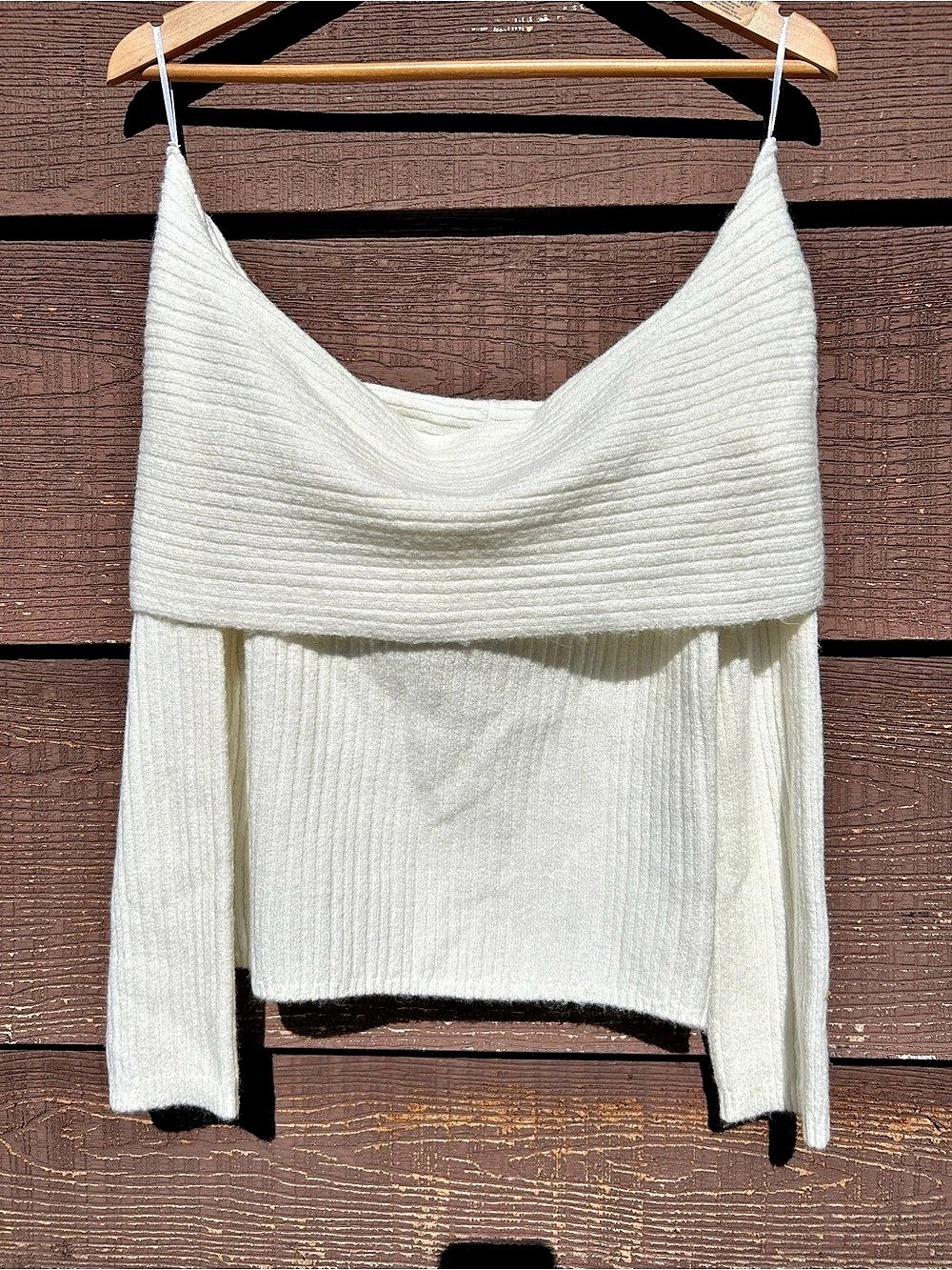 H&M Divided Off-the-Shoulder Rib-Knit Sweater